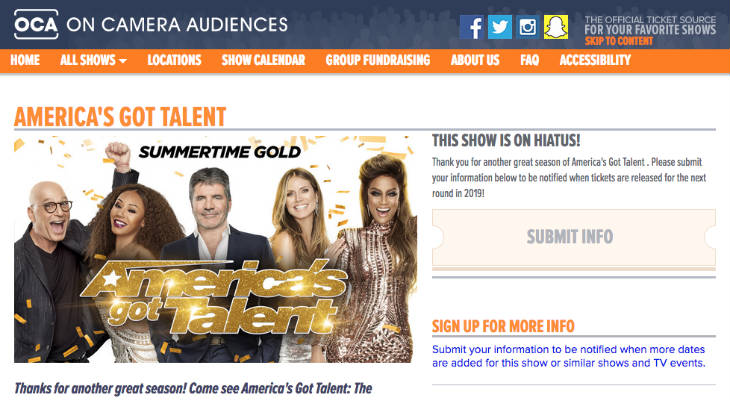 America’s Got Talent Tickets screenshot