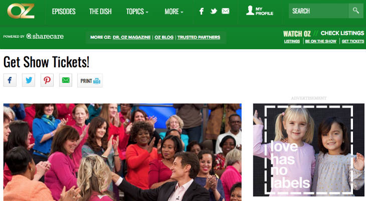 Dr. Oz Tickets screenshot