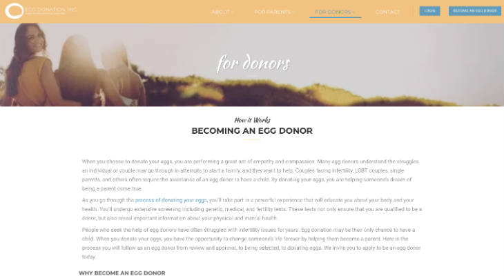Egg Donation, Inc. screenshot