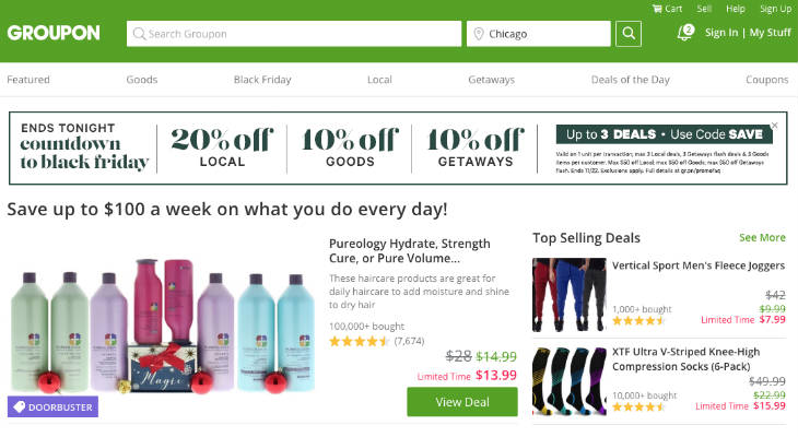 Groupon screenshot