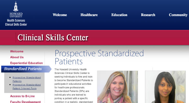 Howard University Standardized Patient screenshot