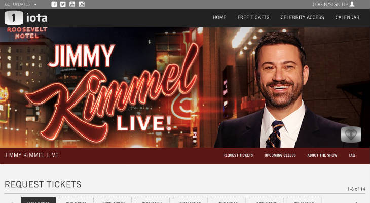 Jimmy Kimmel Tickets screenshot