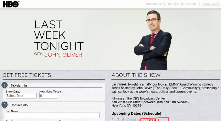 Last Week Tonight with John Oliver Tickets screenshot