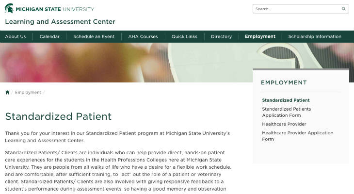 Michigan State University Standardized Patient screenshot