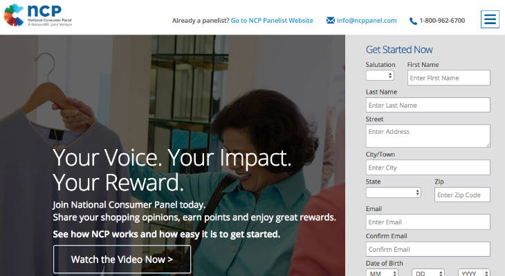 National Consumer Panel screenshot