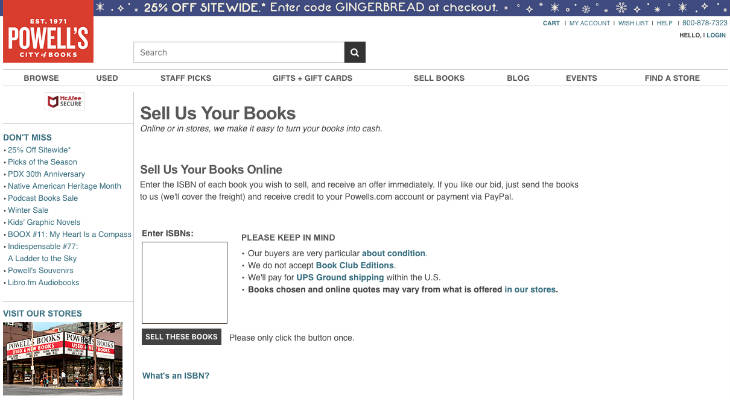 Powell's Books screenshot