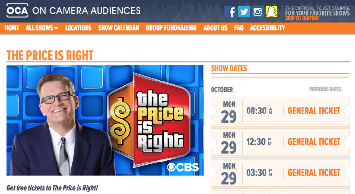 Price Is Right Tickets screenshot