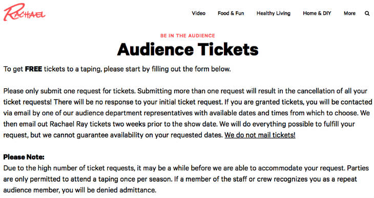 Rachael Ray Show Tickets screenshot