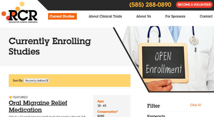 Rochester Clinical Research screenshot