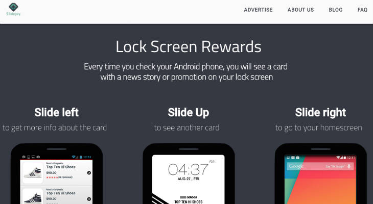 Slidejoy screenshot