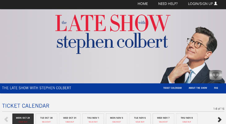 Stephen Colbert Tickets screenshot