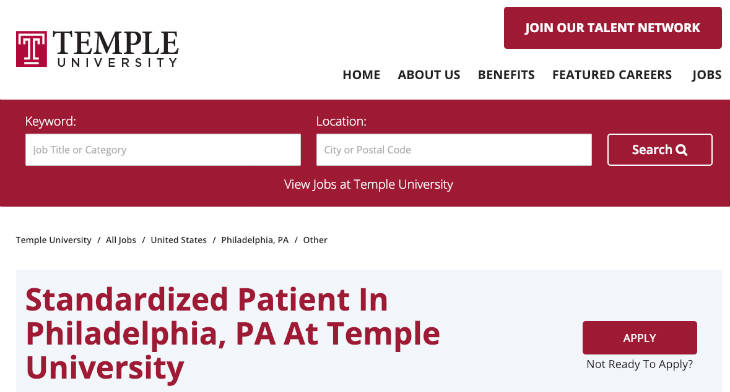 Temple University Standardized Patient screenshot