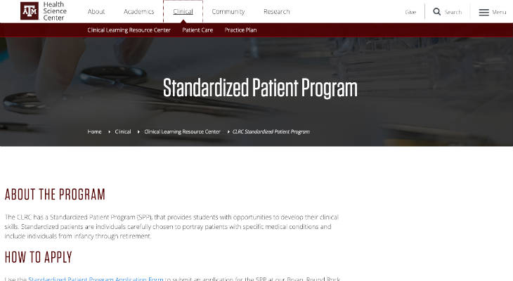 Texas A&M University Standardized Patient screenshot