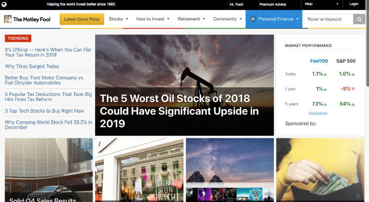 The Motley Fool screenshot