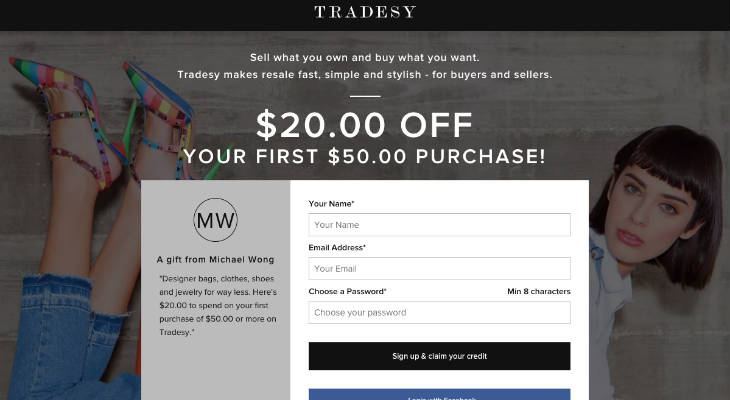 Tradesy screenshot