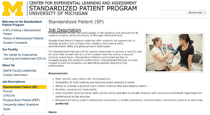 University of Michigan Medical School Standardized Patient screenshot