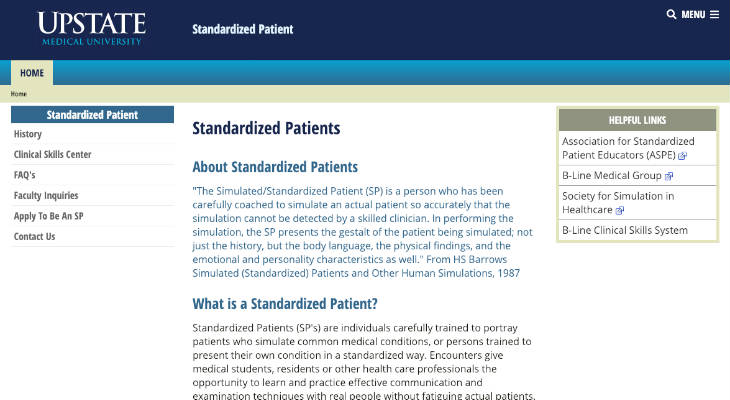 Upstate Medical University Standardized Patient screenshot