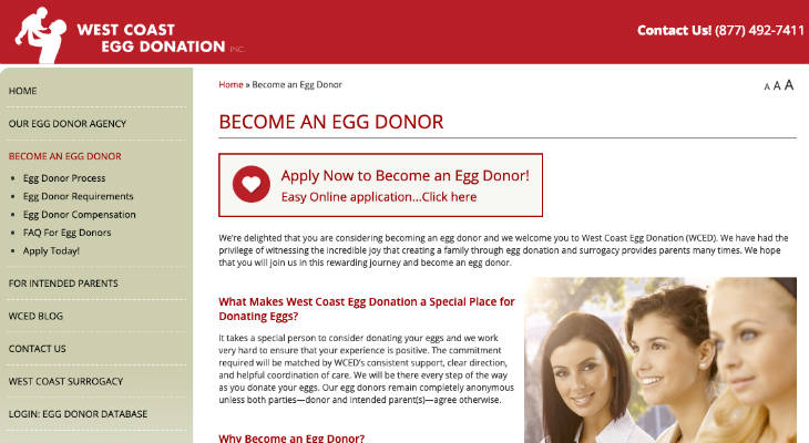 West Coast Egg Donation screenshot